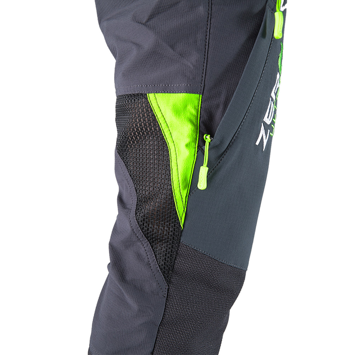Clogger Grey/Green Zero Chainsaw Trousers Vents