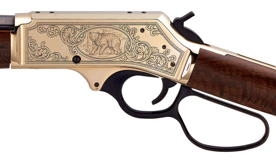 Henry Repeating Arms Polished Brass Wildlife Engraved Receiver .45