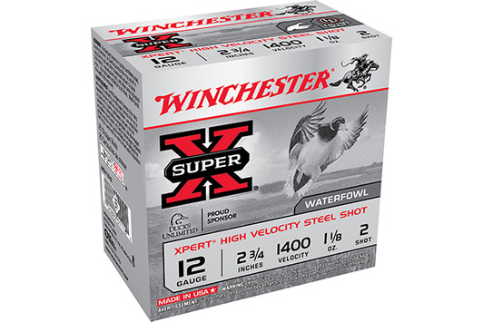 Winchester 12GA Xpert Hi-Veloctiy 2 3/4\" 1 1/8oz #2 Steel WEX12H2