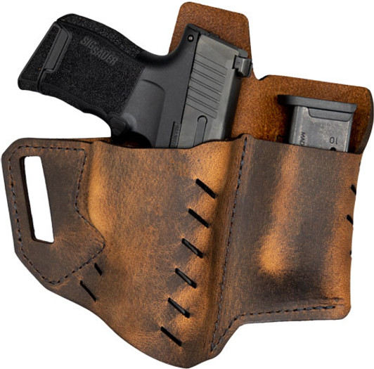 VersaCarry Commander OWB Holster With Mag Carrier for Sig P365 Right Hand Leather Brown 6220365