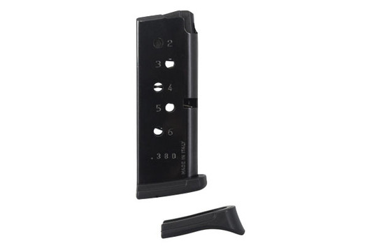 Ruger LCP .380 ACP Magazine 6 Rounds Extended Base Polymer Black 90333