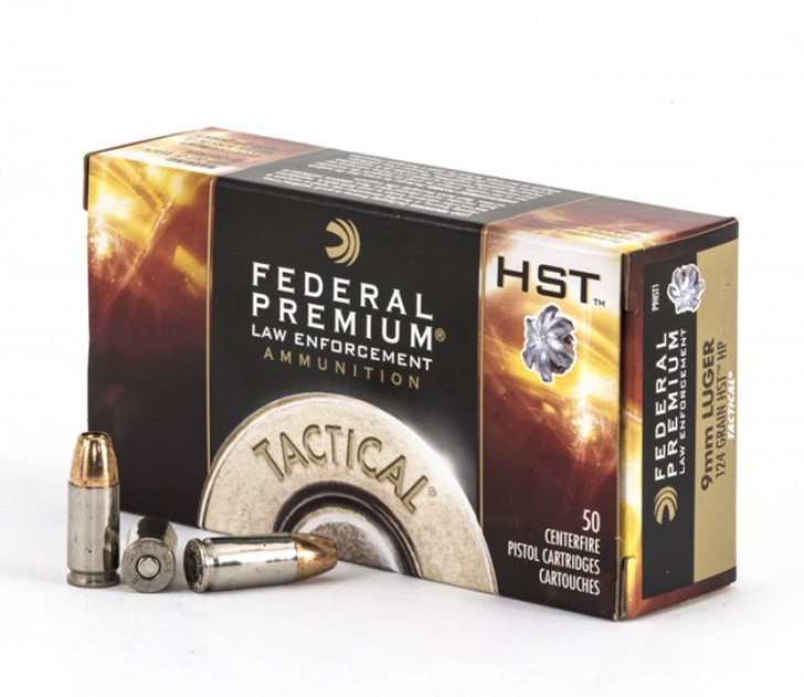 FEDERAL PREMIUM LAW ENFORCEMENT TACTICAL HST 124grn 9mm P9HST1 - 50 ROUNDS