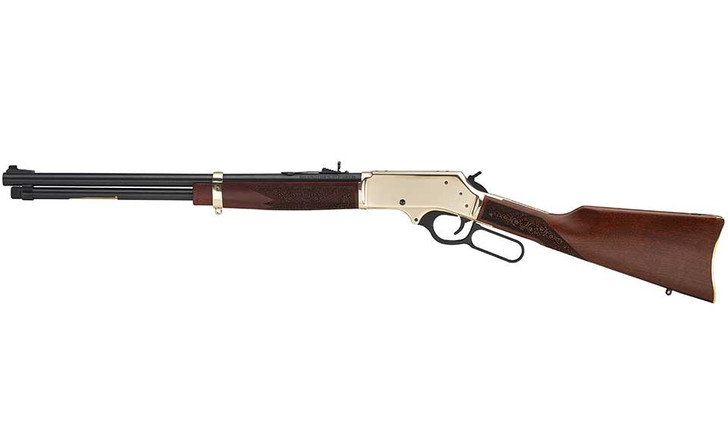 Henry Repeating Arms Side Gate Lever Action 30-30 Winchester 20" Blued Barrel Polished Brass Receiver American Walnut Stock 5RD H024-3030