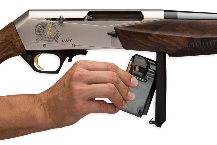 Browning BAR MK3 Mark III 300 Winchester Short Magnum 23" Barrel 3+1 Rounds Walnut Stock Matte Nickel Receiver Blued Barrel Semi Automatic Rifle 031047246