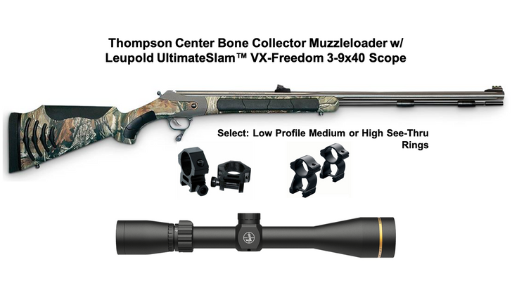 Thompson Center Triumph Bone Collector Scope Package 50 Caliber Muzzleloader in Weather Shield Realtree Edge Camo w/ Leupold Scope 12274