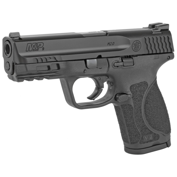 Smith & Wesson M&P M2.0 Compact 9mm Luger 4" 10+1 Black Black Armornite Stainless Steel Slide Black Interchangeable Backstraps 12464