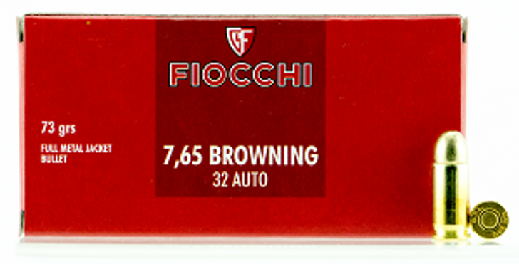 Fiocchi Classic Line .32 AUTO/7.65 Browning 73GR FMJ 50 Round Box 32AP