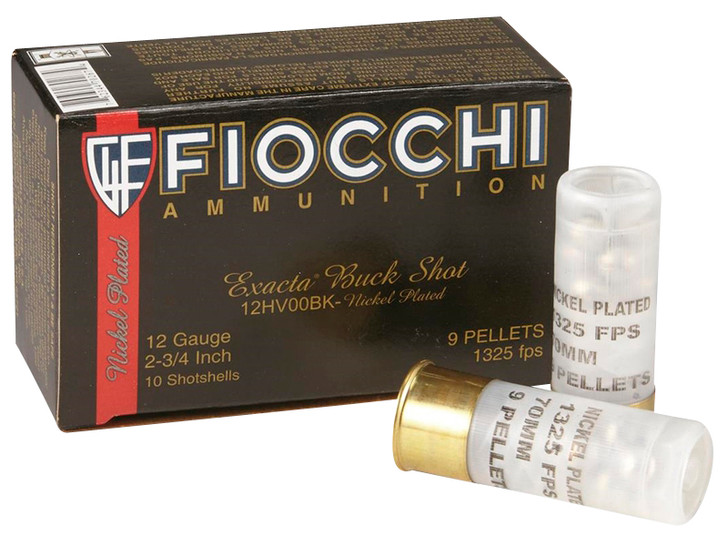  Fiocchi 12GA 2-3/4" 00 Buck 9 Pellet 25 Rounds 12MW00BK