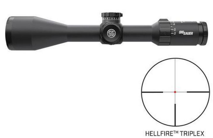 Sig Sauer Electro-Optics Whiskey5 2.4-12x56mm Illuminated Hellfire Triplex SFP Rifle Scope SOW52015