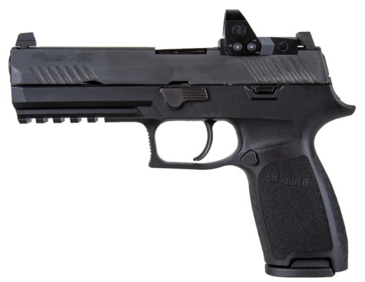 Sig Sauer P320 Full Size 9mm 10+1 Rounds 4.7" Barrel Romeo1 Pro with Suppressor Contrast 3-dot Sight 320F-9-B-RXP-10