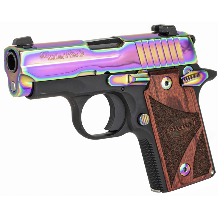 Sig Sauer P238 380 ACP Rainbow Titanium 6 Rounds Rosewood Grips