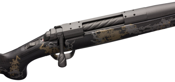 Browning X-Bolt Mountain Pro Long Range 28 Nosler Caliber with 4+1 Capacity, 26" Fluted/Muzzle Brake Barrel, Tungsten Gray Cerakote Metal Finish & Accent Graphic Black Synthetic Stock 035541288