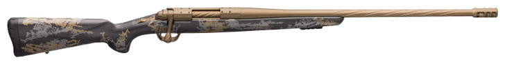 Browning X-Bolt Mountain Pro 300 PRC Caliber with 3+1 Capacity, 26" Fluted/Muzzle Brake Barrel, Burnt Bronze Cerakote Metal Finish & Accent Graphic Black Synthetic Stock 035538297