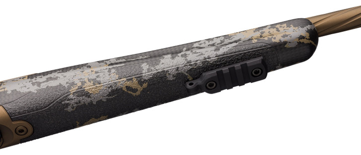 Browning X-Bolt Mountain Pro 300 PRC Caliber with 3+1 Capacity, 26" Fluted/Muzzle Brake Barrel, Burnt Bronze Cerakote Metal Finish & Accent Graphic Black Synthetic Stock 035538297