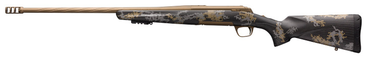 Browning X-Bolt Mountain Pro 28 Nosler Caliber with 3+1 Capacity, 26" Fluted/Muzzle Brake Barrel, Burnt Bronze Cerakote Metal Finish & Accent Graphic Black Synthetic Stock 035538288