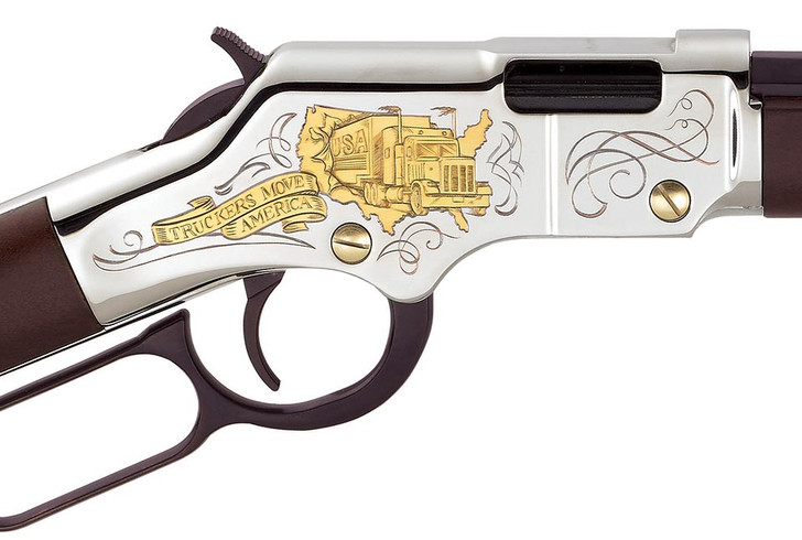 Henry Golden Boy Trucker's Tribute 22 Short 22 Long or 22 LR Caliber with 16 LR/21 Short Capacity 20" Blued Barrel Nickel-Plated Metal Finish & American Walnut Stock H004TT