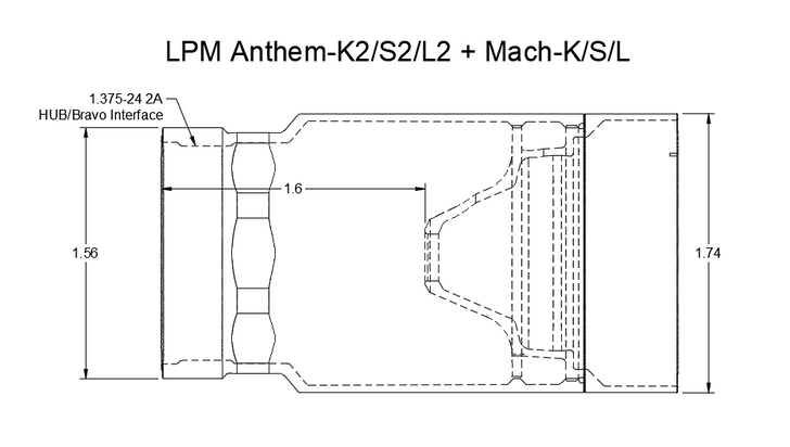 Liberty Precision Machine Mach-S Titanium .30 Caliber Rifle Silencer 7.0″ with included 5/8-24 Rearden DTA Ti Direct Thread 9.8 ounces Graphite Black LPM-10018