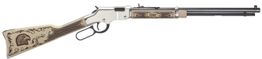 Henry Repeating Arms Golden Boy Silver American Eagle 22 Short 22 Long or 22 LR Caliber with 16 LR/21 Short Capacity 20" Blued Barrel Nickel-Plated Metal Finish & Ivory American Walnut Stock H004AE