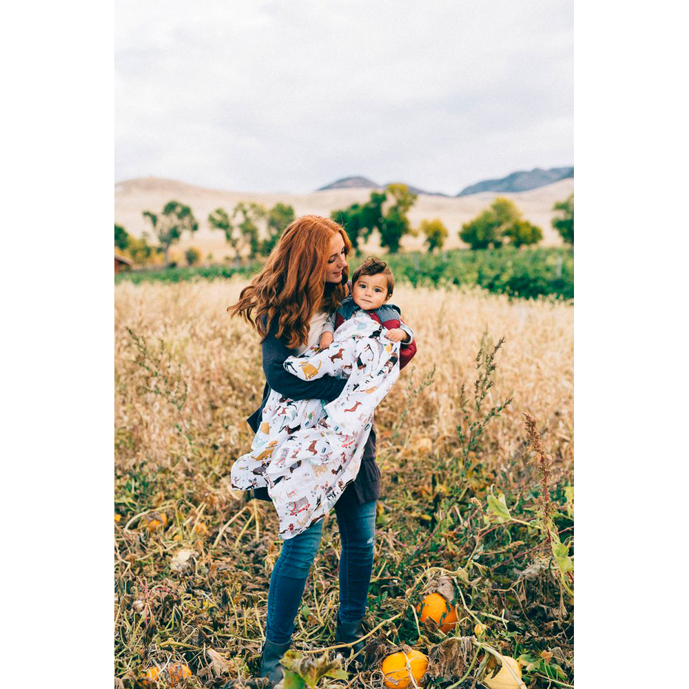 Single Cotton Muslin Swaddle - Animals Single Cotton Muslin Swaddle - Animals