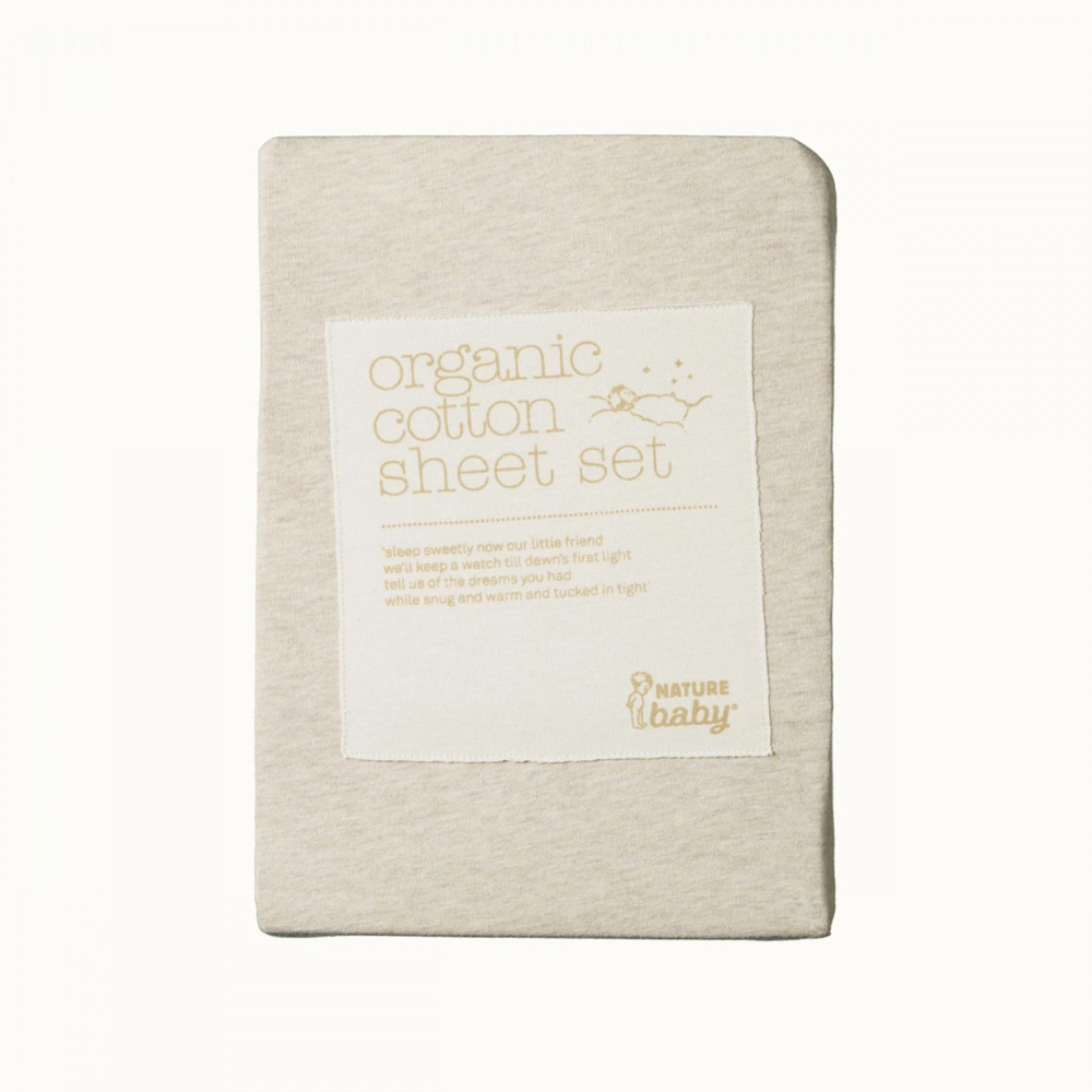 Organic Jersey Sheet Set - Oatmeal Marl Organic Jersey Sheet Set - Oatmeal Marl