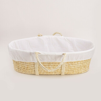 The Sleep Store Moses Basket with Waffle Cover