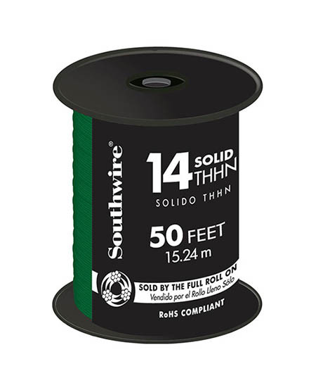 50' Solid Wire - Green
