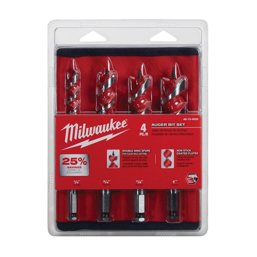 Spur Auger Wood Drilling Bit Set - (4-Piece)