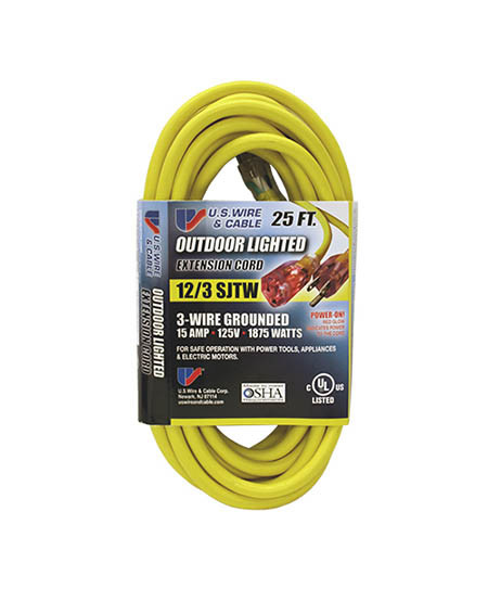 25' 12/3 Vinyl Extension Cord