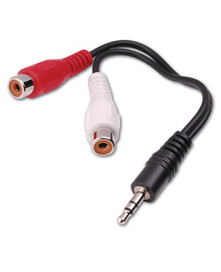 3.5Mm Stereo Plug to 2 - RCA Female Jacks Y Adapter