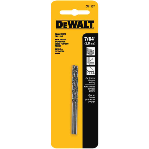 7/64" Black Oxide Drill Bit, 2 Pack - DW1107