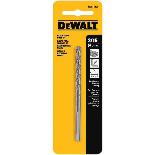 3/16" Black Oxide Split Point Drill Bit
