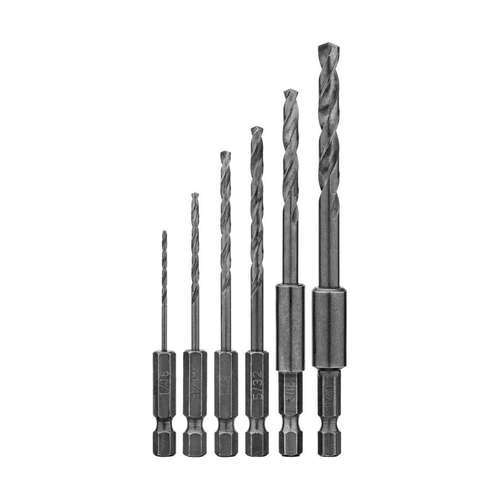 Black Oxide Hex Shank Drill Bit Set (6 Piece)