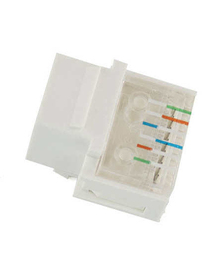 White Rj11 Keystone Insert - HIPRJ11-50W
