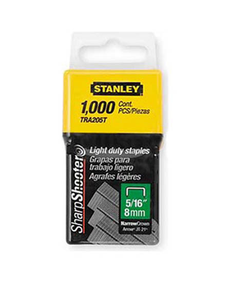 LIGHT DUTY NARROW CROWN STAPLES 1/4in - - TRA204T