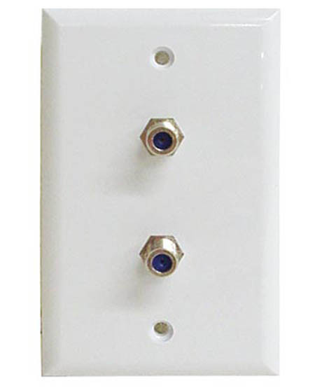 3 Ghz Dual F Plate (White) - WP-2F-WH