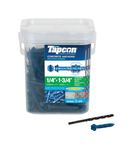 1/4 in. x 1-3/4 in. Hex-Washer-Head Concrete Anchors (225-Pack)