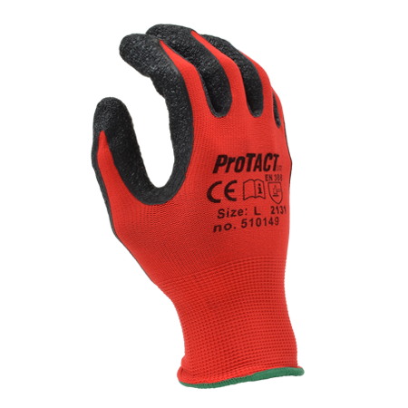 ProTACT Crinkle Latex Palm Dipped Gloves - Large (12 Pack)