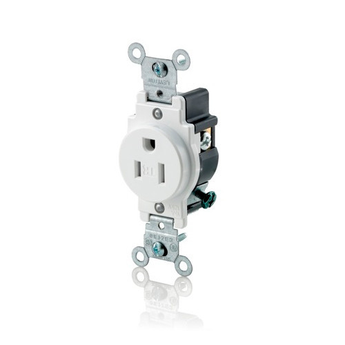 15 amps 125 V Single White Tamper Resistant Outlet 5-15R 1 pk