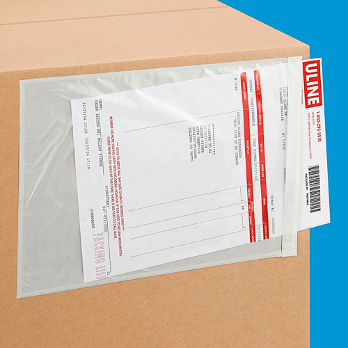 9 1/2 x 12" Side Loading Packing List Envelopes - Clear