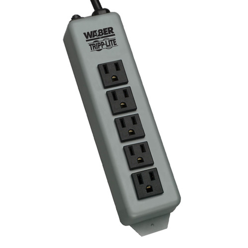 Waber Industrial Power Strip, 5-Outlet, 15 ft. (4.57 m) Cord, Switchless