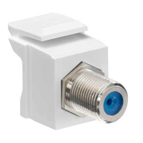 Feedthrough QuickPort F-Connector, Nickel Plated, White Housing