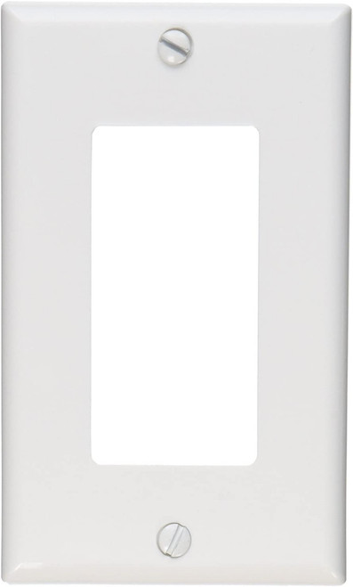 1-Gang Decora/GFCI Device Decora Wallplate/Faceplate, Standard Size, Thermoplastic Nylon, Device Mount, - White