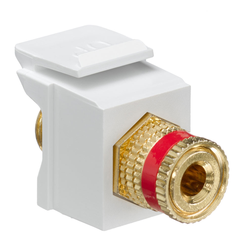 Roll over to zoom Binding Post QuickPort Coupler, Red Stripe, White Housing