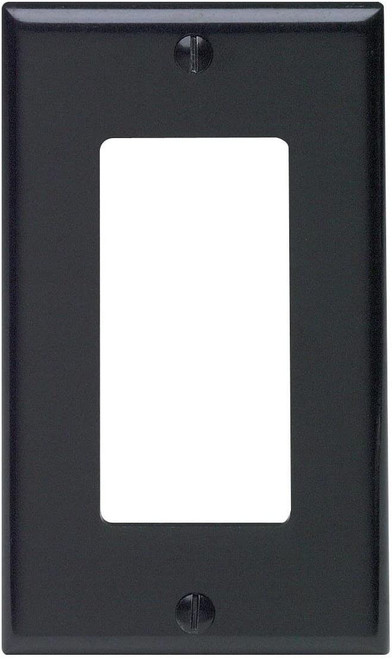 1-Gang Decora/GFCI Device Decora Wallplate/Faceplate, Standard Size, Thermoset, Device Mount - Black