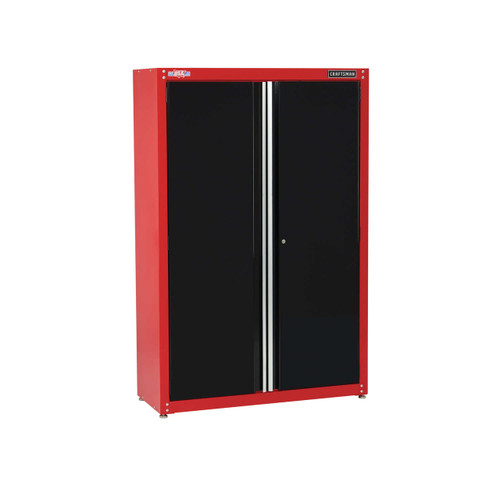 74 in. H X 48 in. W X 18 in. D Black/Red Steel Storage Cabinet