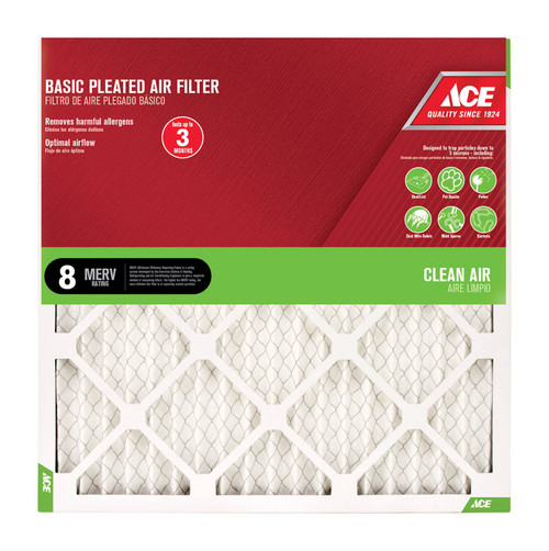18 in. W X 25 in. H X 1 in. D Synthetic 8 MERV Pleated Air Filter 12 pk