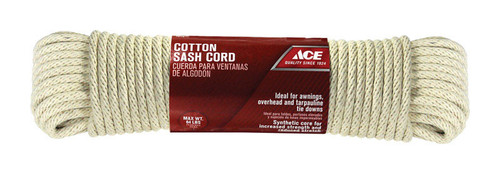 3/8 in. D X 100 ft. L White Solid Braided Cotton Cord