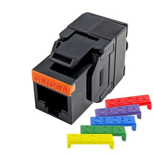 Cat6 Tool Free Keystone Jack, Black 10PK