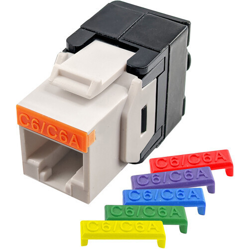 Cat6 Tool Free Keystone Jack, White 10PK