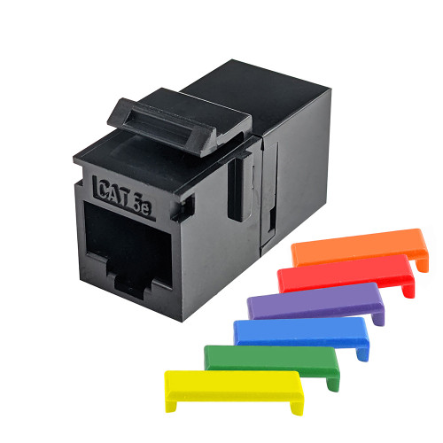 Cat5e Unshielded Keystone Feed-Thru Coupler  Black
